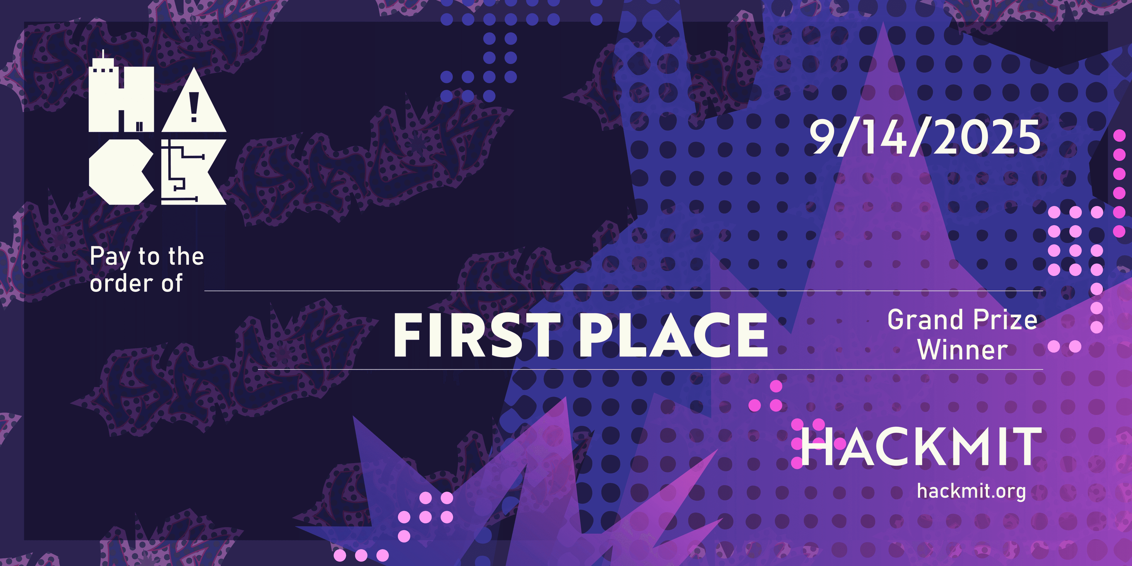 Hack25 First Place Check